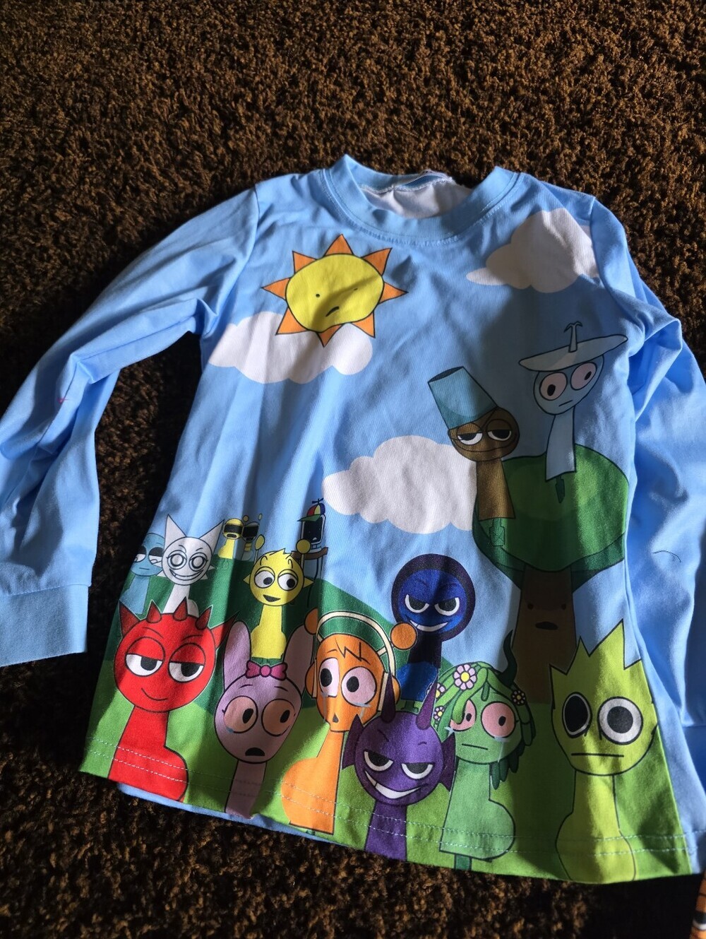 Sprunki Blue Character Cloud Pajama Set - Picture 2 of 3